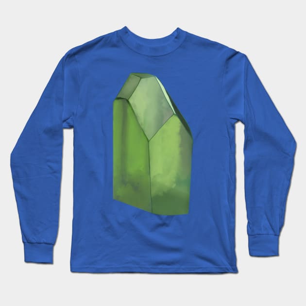 Peridot Crystal August Birthstone Long Sleeve T-Shirt by DesignsBySaxton